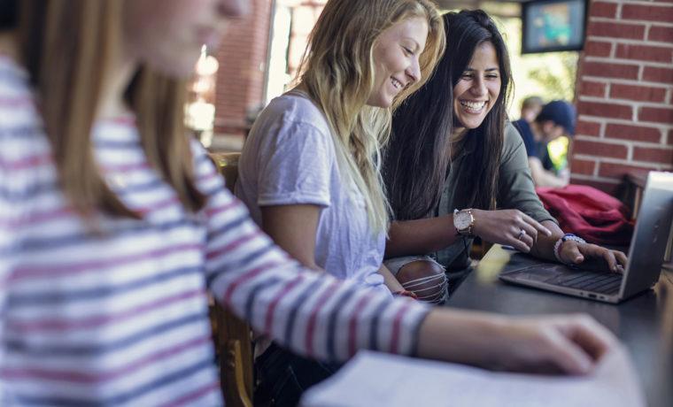 Students at a computer